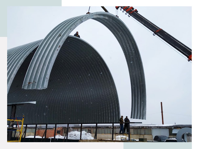 Полукруглые ангары в Орле